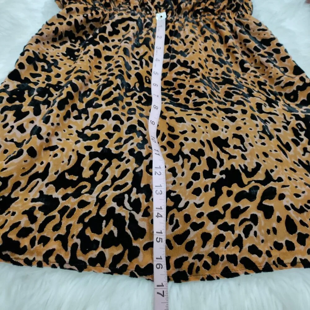 Lulus Intention Brown Leopard Print Velvet Burnout Strappy Mini Dress S, NWT - Picture 11 of 13